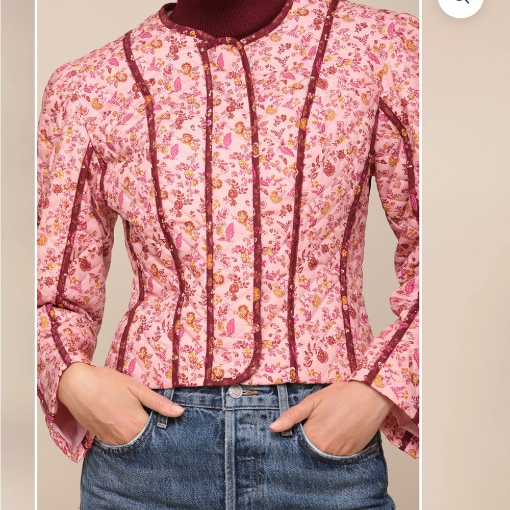 AVEC LES FILLES FLORAL QUILTED JACKET
